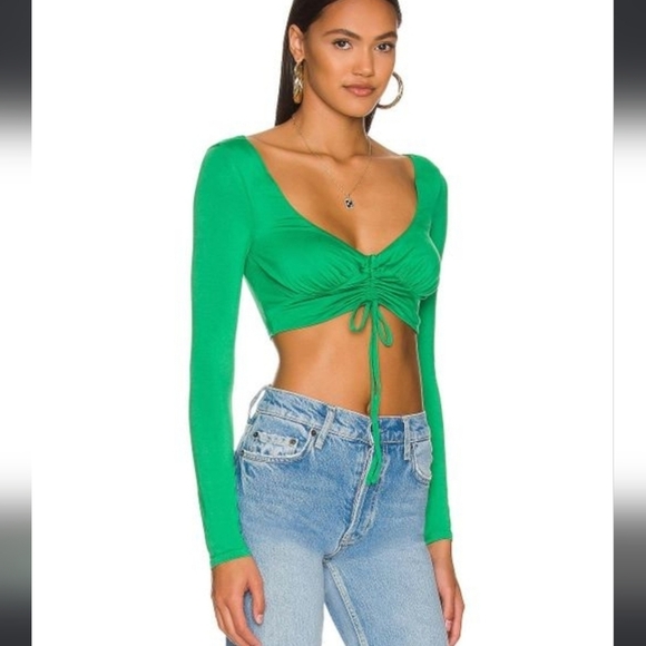 NWOT SUPER SEXY HOUSE OF HARLOW×REVOLVE YULIA CROP TOP IN GREEN SZ XL - Picture 2 of 14